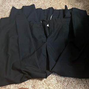 2 pair Feldini, 36 x 38, polyester and wool pleated front dress pant, black&blue